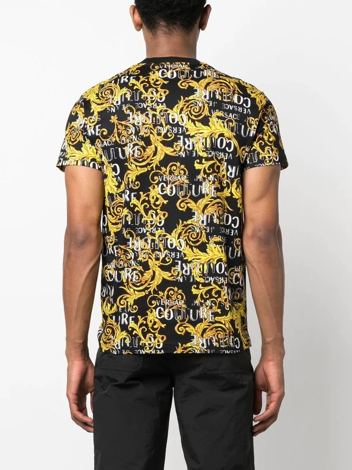 VERSACE MEN Baroque Print T-Shirt Black/Gold - MAISONDEFASHION.COM