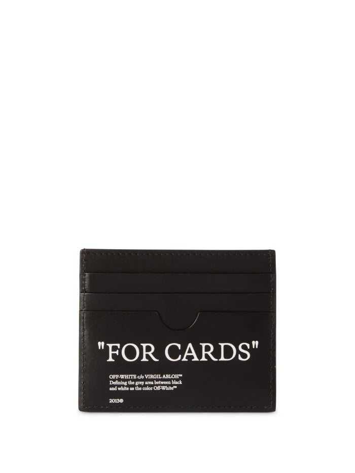 OFF-WHITE MEN "For Cards" Bookish Card Holder Black/White - MAISONDEFASHION.COM