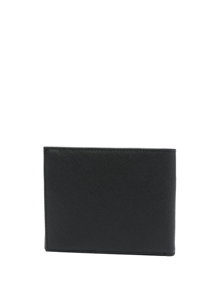 VERSACE Leather Wallet Black - MAISONDEFASHION.COM