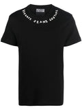 VERSACE MEN Neck Doodle Logo Print T-Shirt Black/White - MAISONDEFASHION.COM