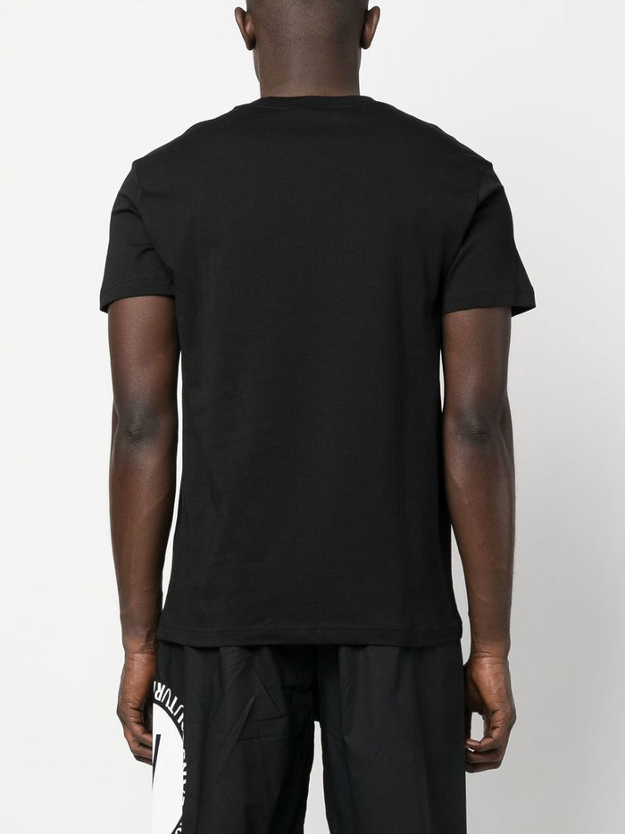 VERSACE MEN Neck Doodle Logo Print T-Shirt Black/White - MAISONDEFASHION.COM