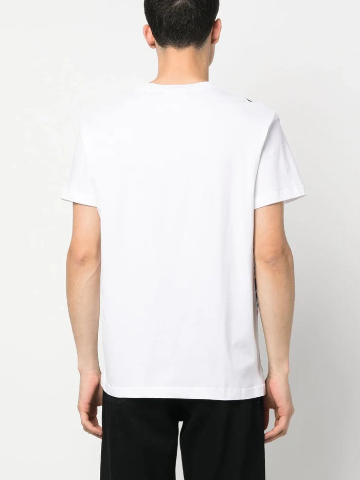 VERSACE MEN V Emblem Garden Print T-Shirt White/Multi - MAISONDEFASHION.COM