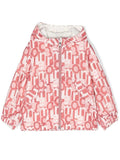 MONCLER BABY All Over Logo Print Vernant Jacket Pink - MAISONDEFASHION.COM