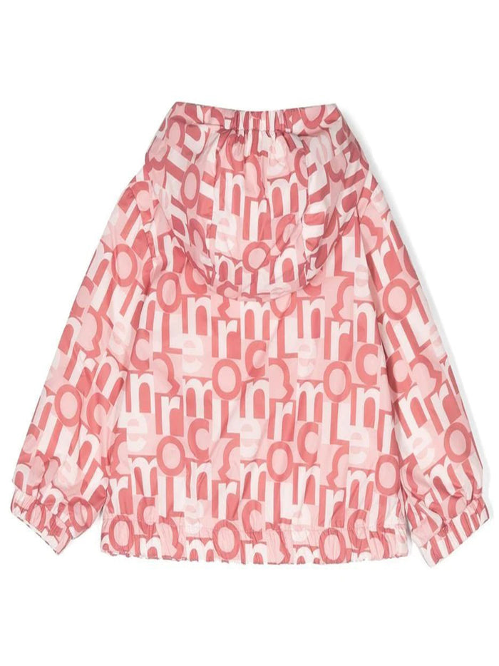 MONCLER BABY All Over Logo Print Vernant Jacket Pink - MAISONDEFASHION.COM
