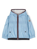 MONCLER BABY Boys Anton Hooded Windbreaker Jacket Light Blue - MAISONDEFASHION.COM