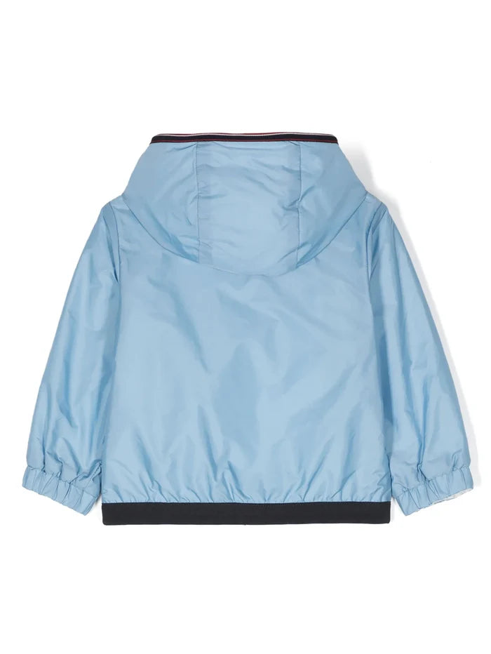 MONCLER BABY Boys Anton Hooded Windbreaker Jacket Light Blue - MAISONDEFASHION.COM