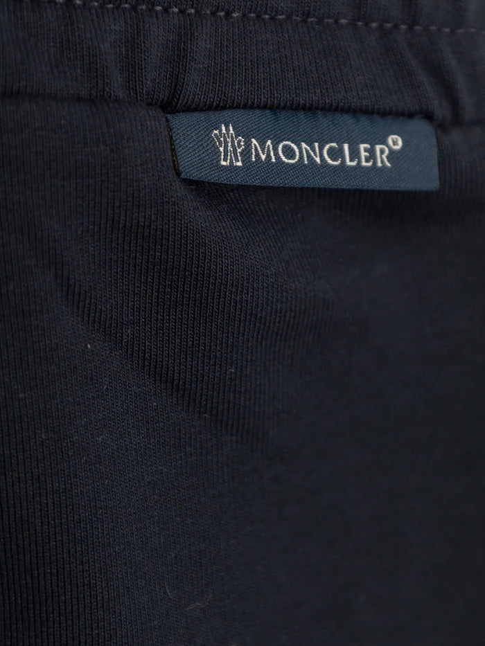 MONCLER BABY Boys Embroidered Teddy Logo Sweatsuit Set Navy - MAISONDEFASHION.COM