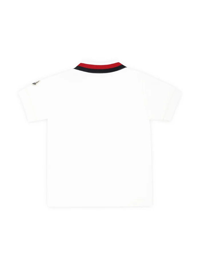 MONCLER BABY Boys Logo-embroidered Polo Shirt White - MAISONDEFASHION.COM