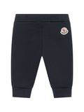 MONCLER BABY Boys Logo Patch Sweat Pants Navy - MAISONDEFASHION.COM