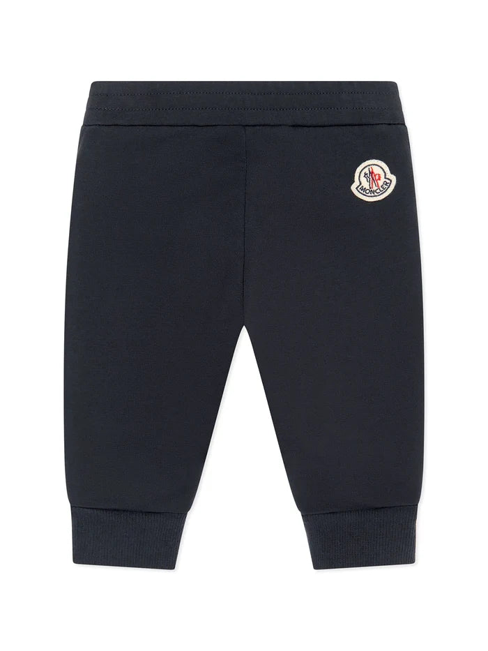 MONCLER BABY Boys Logo Patch Sweat Pants Navy - MAISONDEFASHION.COM