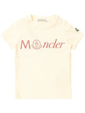 MONCLER BABY Girls Double Logo Print Cotton T-Shirt Yellow - MAISONDEFASHION.COM