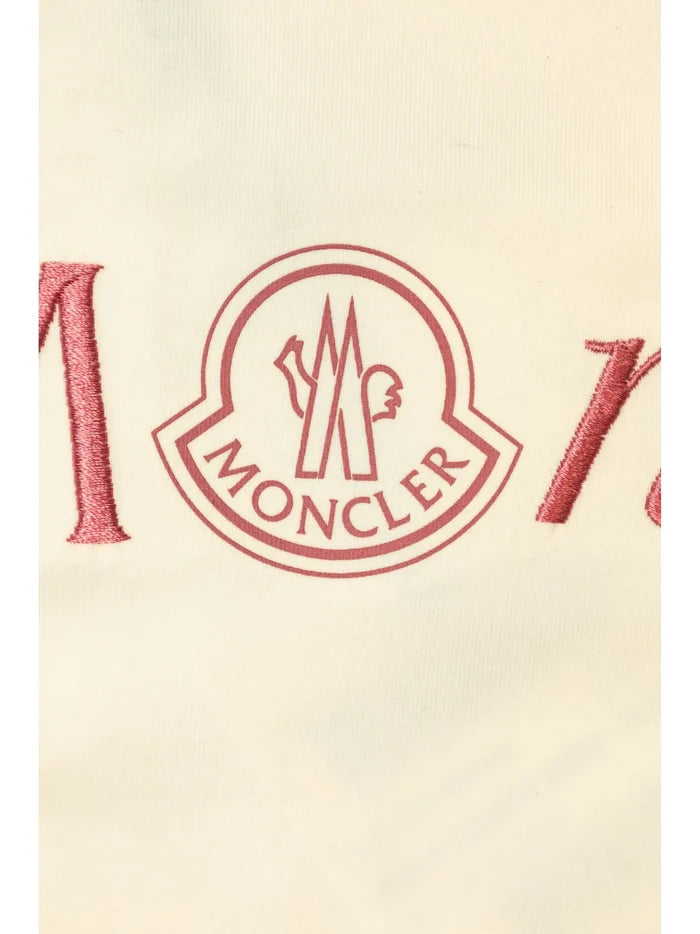 MONCLER BABY Girls Double Logo Print Cotton T-Shirt Yellow - MAISONDEFASHION.COM