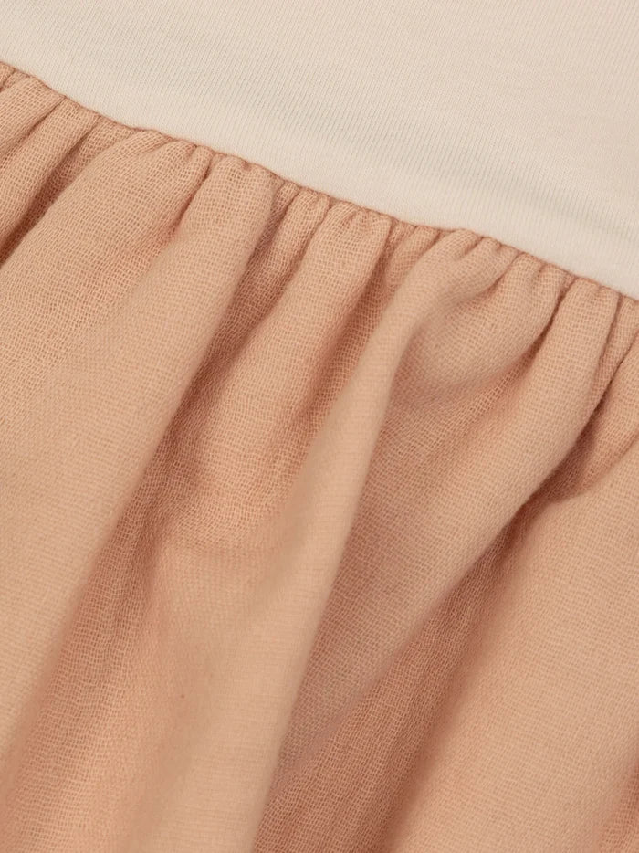 MONCLER BABY Girls Gathered Cotton Dress Light Pink - MAISONDEFASHION.COM
