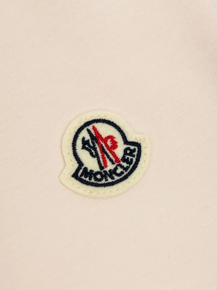 MONCLER BABY Girls Gathered Cotton Dress Light Pink - MAISONDEFASHION.COM