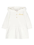 MONCLER BABY Girls Logo Patch Padded Dress White - MAISONDEFASHION.COM