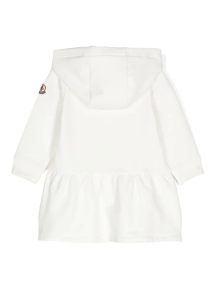 MONCLER BABY Girls Logo Patch Padded Dress White - MAISONDEFASHION.COM