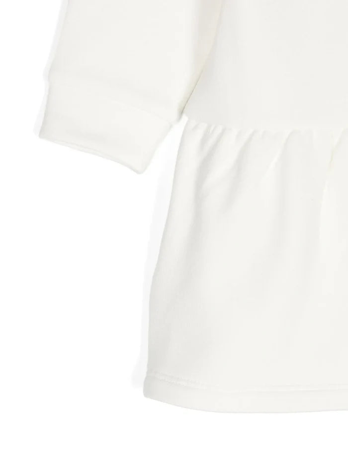 MONCLER BABY Girls Logo Patch Padded Dress White - MAISONDEFASHION.COM