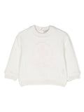 MONCLER BABY Girls Logo Patch Sweatshirt White/Pink - MAISONDEFASHION.COM