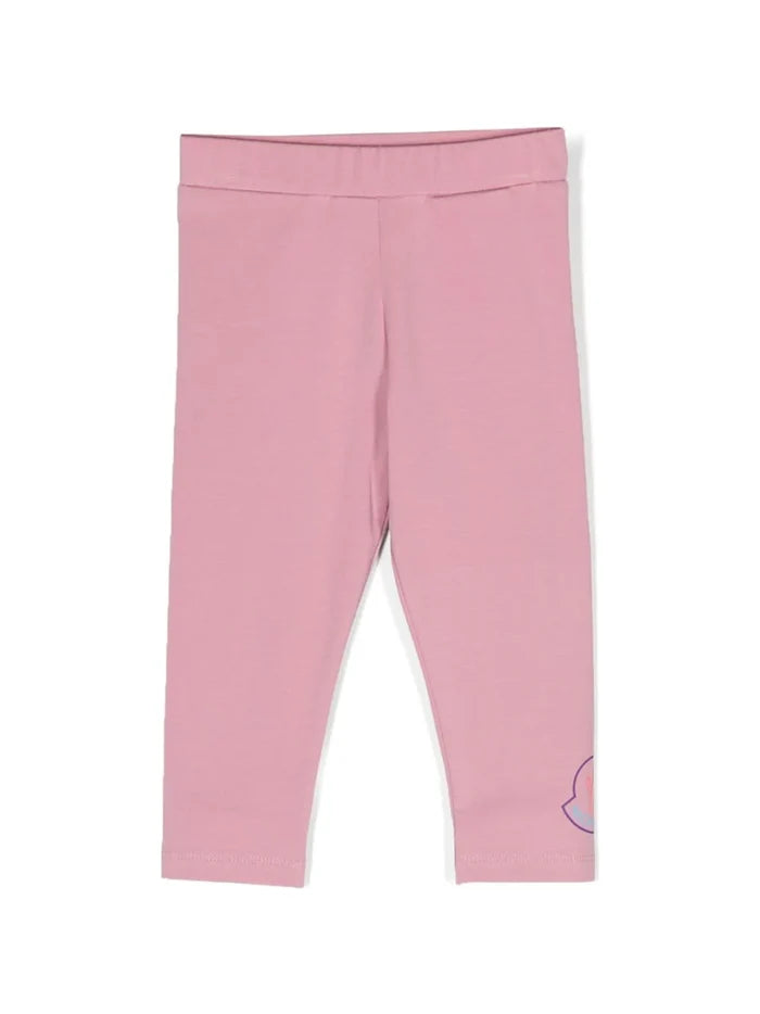 MONCLER BABY Girls Multicolour Logo Leggings Pink - MAISONDEFASHION.COM