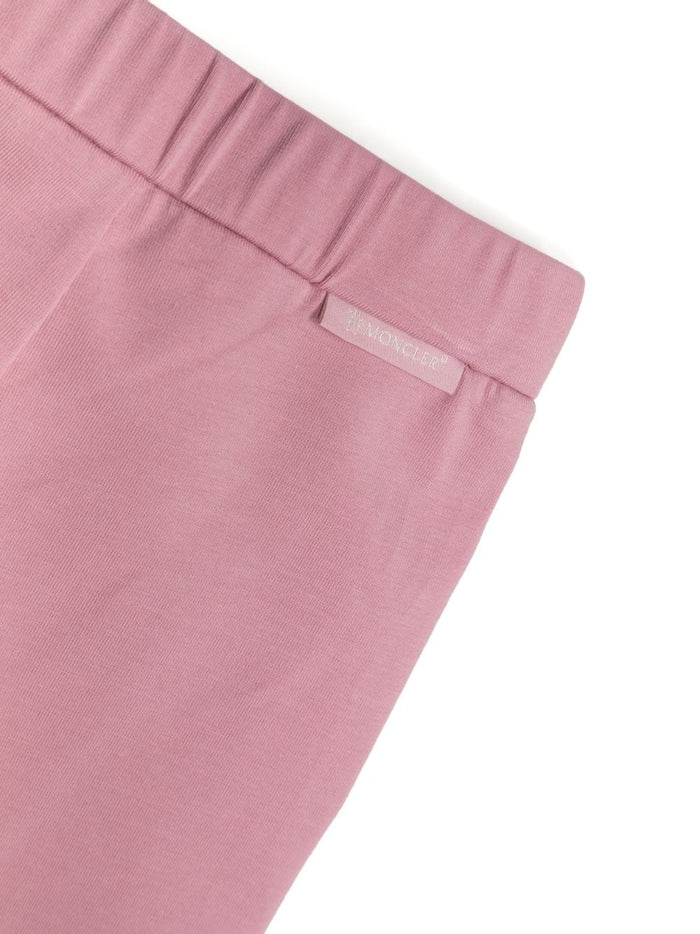 MONCLER BABY Girls Multicolour Logo Leggings Pink - MAISONDEFASHION.COM