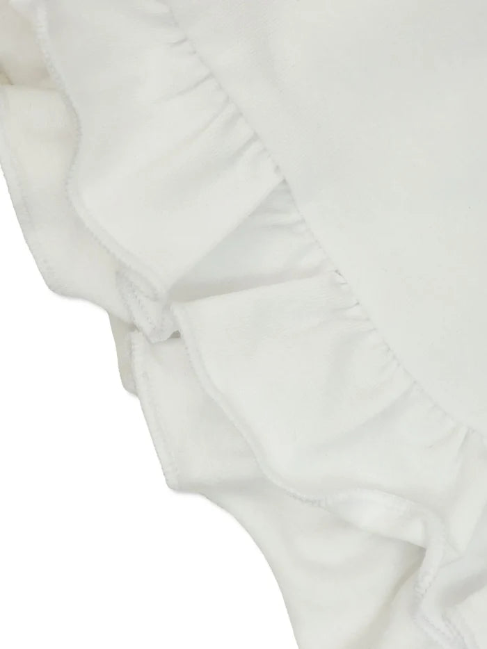 MONCLER BABY Girls Ruffle-Trimmed Cotton Set White/Pink - MAISONDEFASHION.COM