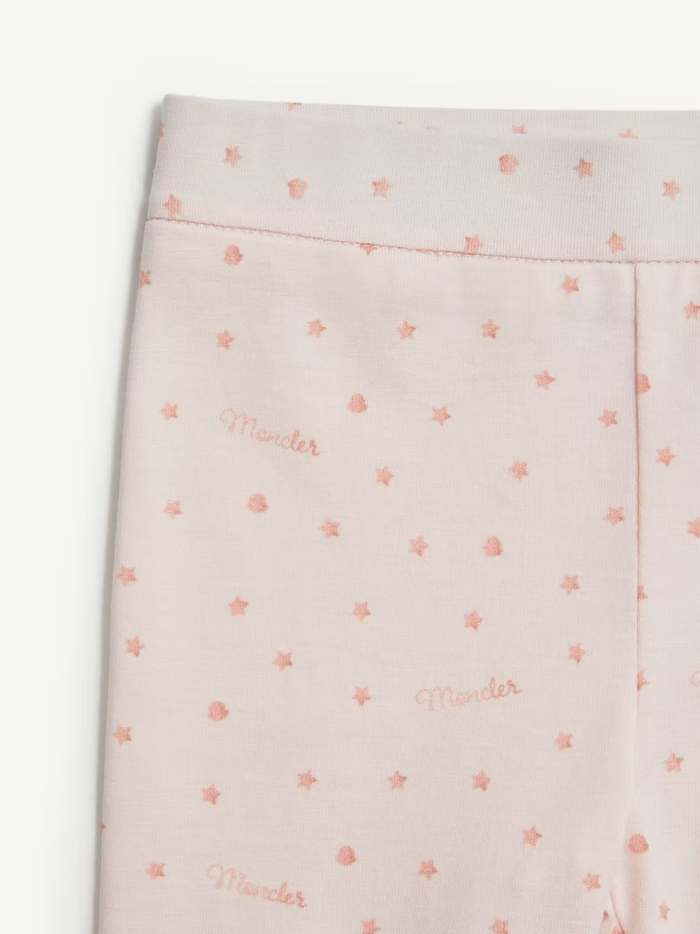 MONCLER BABY Girls Star Print Cotton Tracksuit Set Pink - MAISONDEFASHION.COM