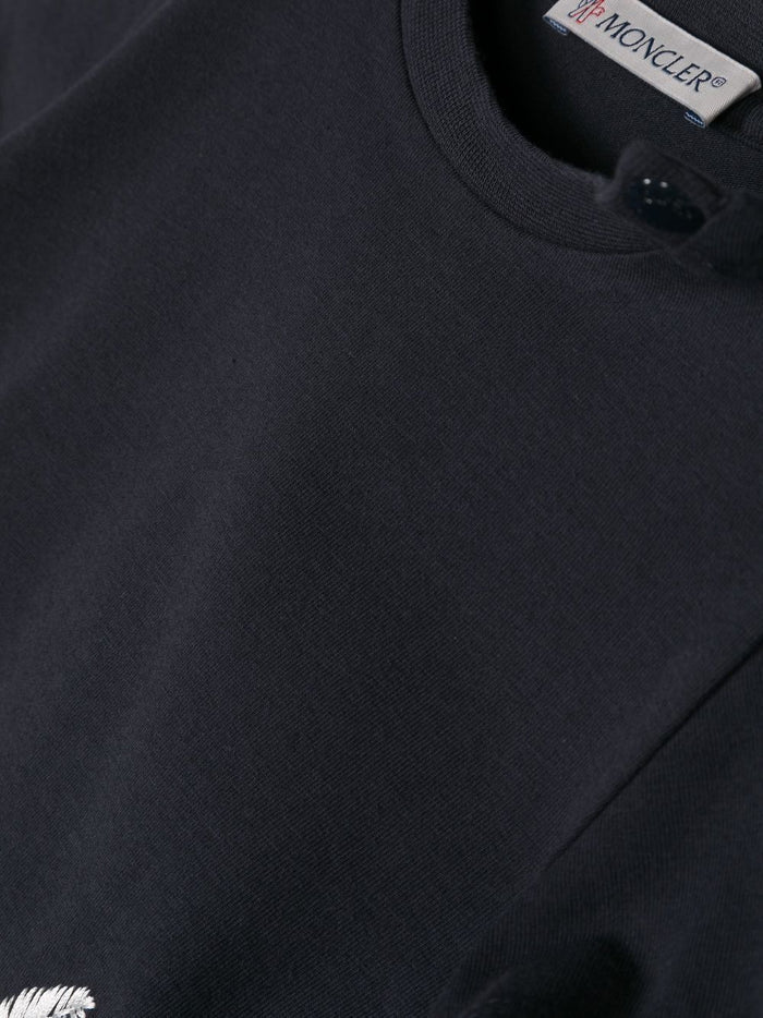 MONCLER BABY Logo Graphic Print T-Shirt Navy/White - MAISONDEFASHION.COM