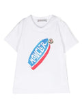 MONCLER BABY Logo Graphic Print T-Shirt White/Blue - MAISONDEFASHION.COM