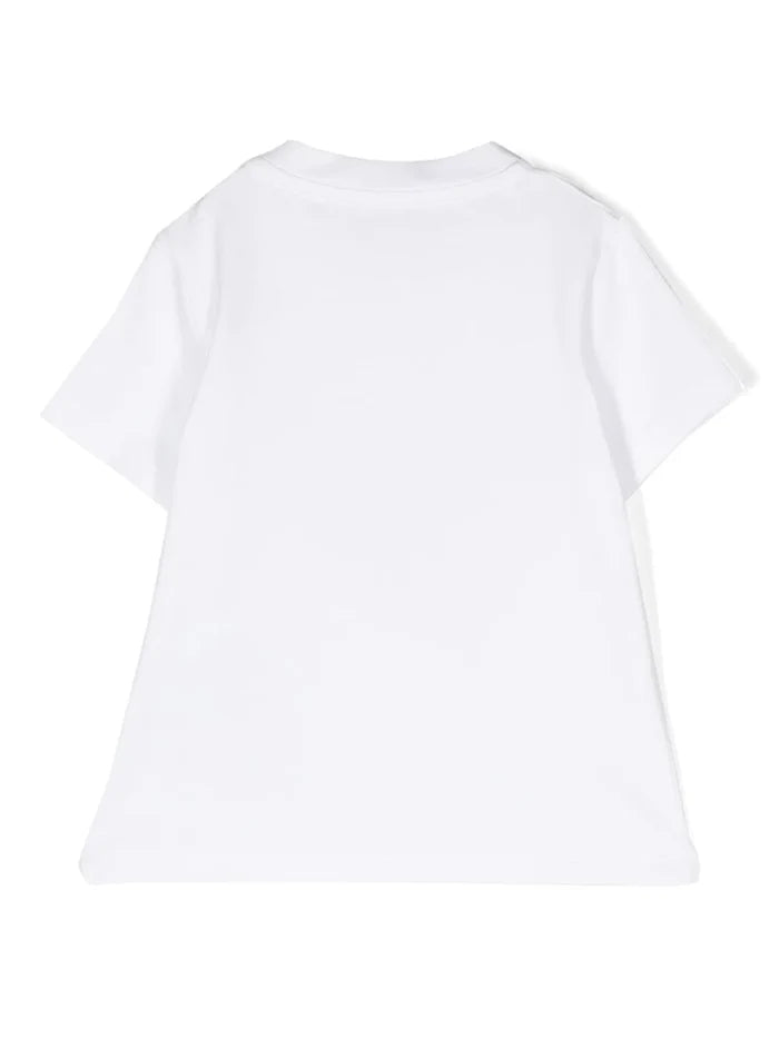 MONCLER BABY Logo Graphic Print T-Shirt White/Blue - MAISONDEFASHION.COM