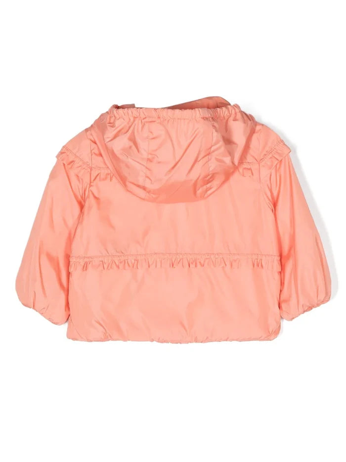 MONCLER BABY Logo-patch Hooded Jacket Peach Orange - MAISONDEFASHION.COM