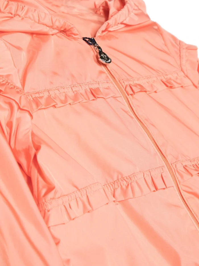 MONCLER BABY Logo-patch Hooded Jacket Peach Orange - MAISONDEFASHION.COM