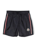MONCLER BABY Logo Swim Shorts Navy - MAISONDEFASHION.COM