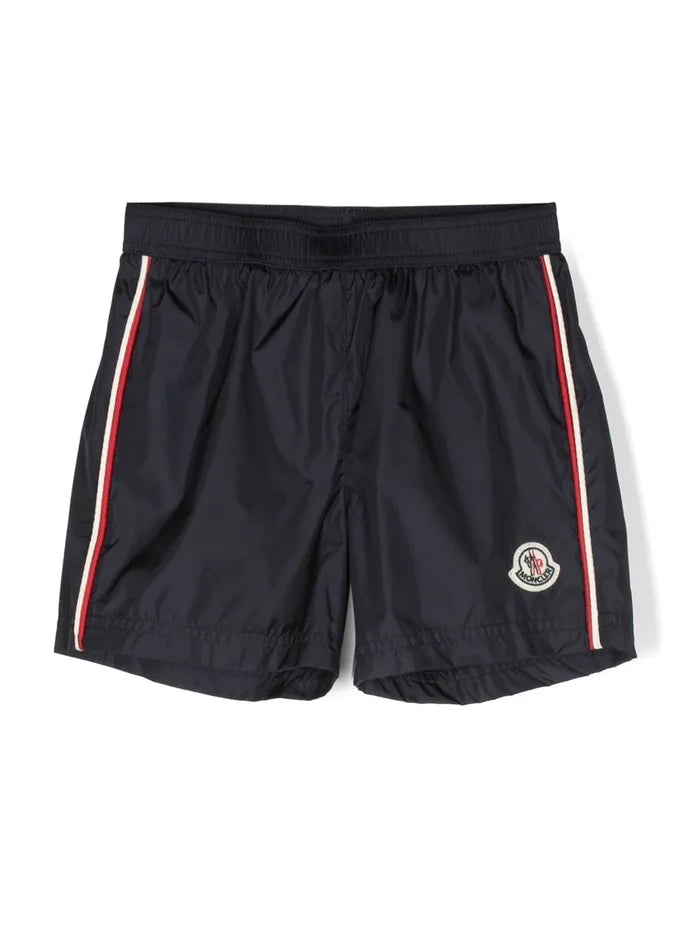 MONCLER BABY Logo Swim Shorts Navy - MAISONDEFASHION.COM