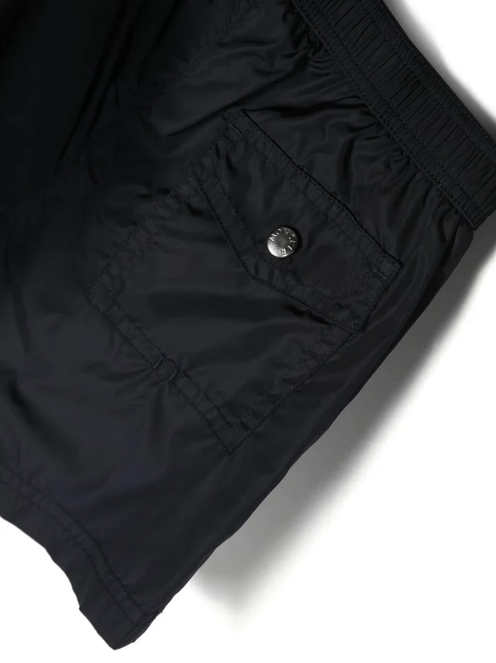 MONCLER BABY Logo Swim Shorts Navy - MAISONDEFASHION.COM