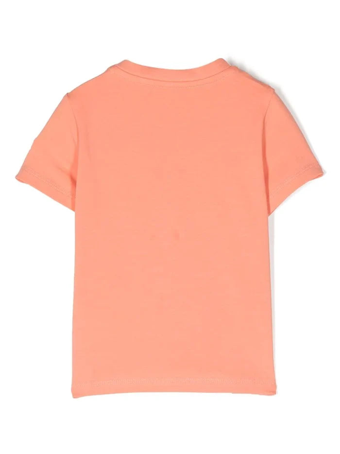 MONCLER BABY Logo Print T-Shirt Orange/Black - MAISONDEFASHION.COM
