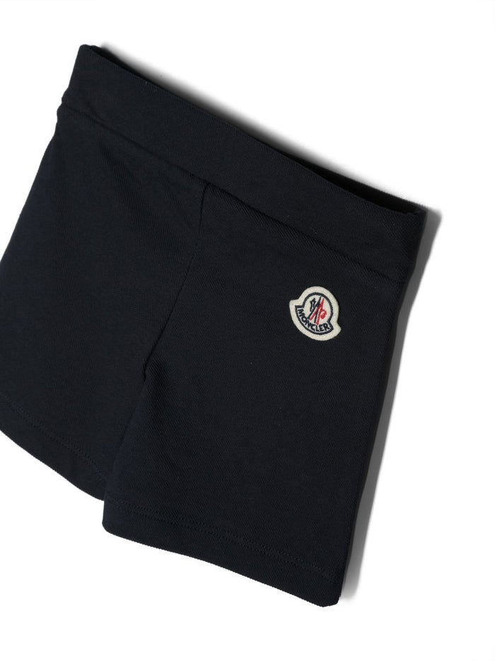 MONCLER BABY Logo Trim Polo Shirt Shorts Set White/Blue - MAISONDEFASHION.COM