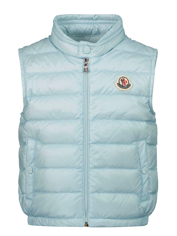 MONCLER BABY New Amaury Padded Vest Light Blue - MAISONDEFASHION.COM