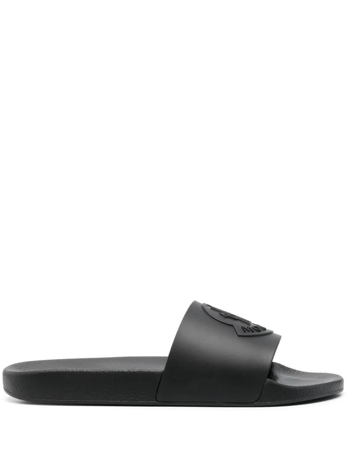 MONCLER Basile Slides Black/Black - MAISONDEFASHION.COM