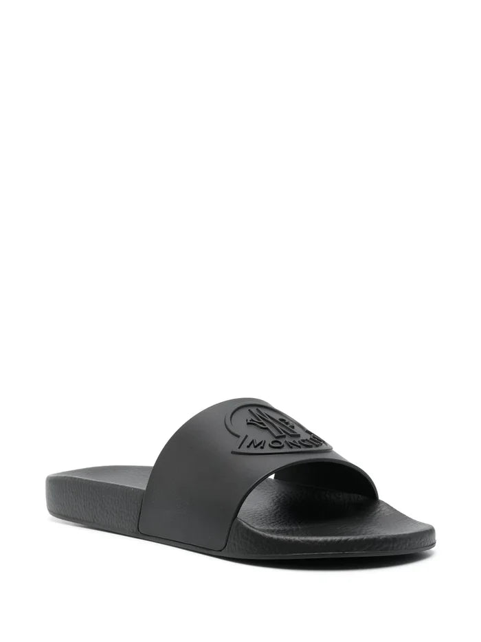 MONCLER Basile Slides Black/Black - MAISONDEFASHION.COM