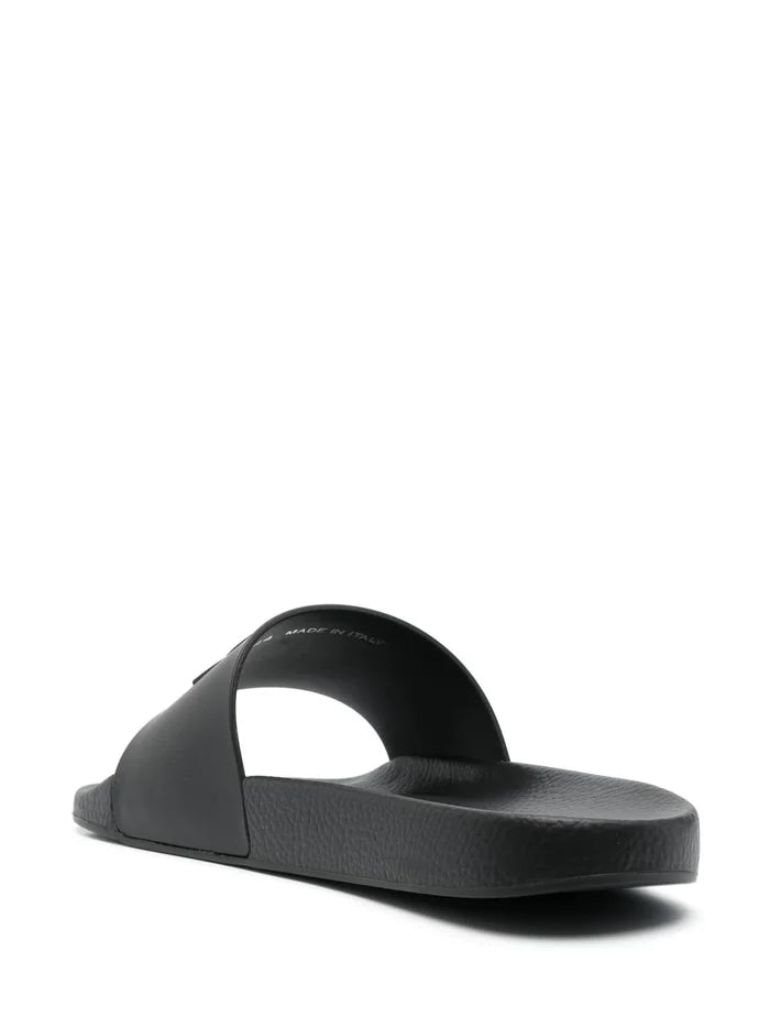 MONCLER Basile Slides Black/Black - MAISONDEFASHION.COM