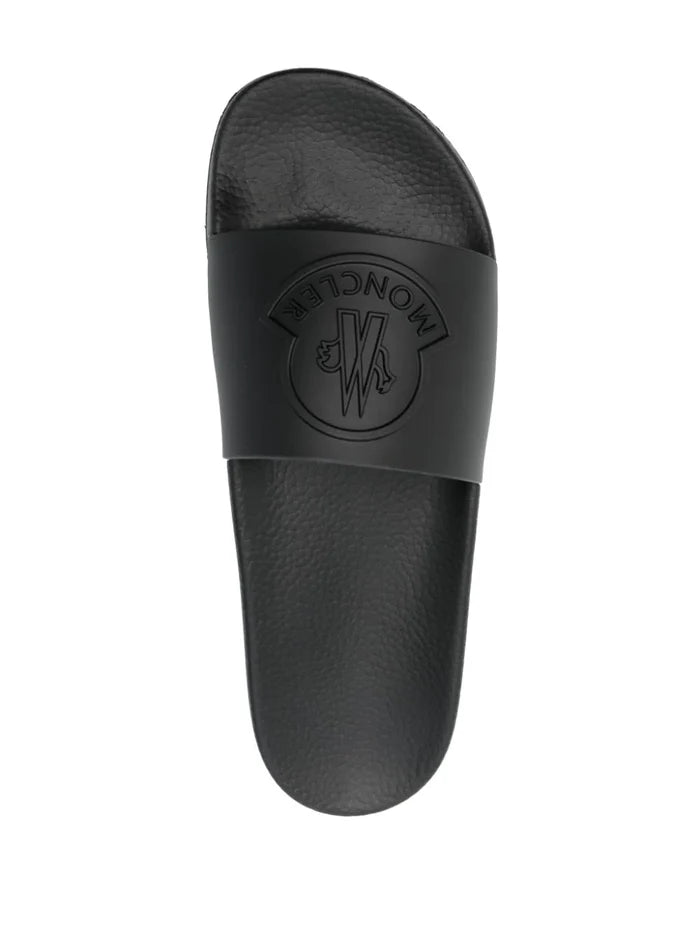 MONCLER Basile Slides Black/Black - MAISONDEFASHION.COM