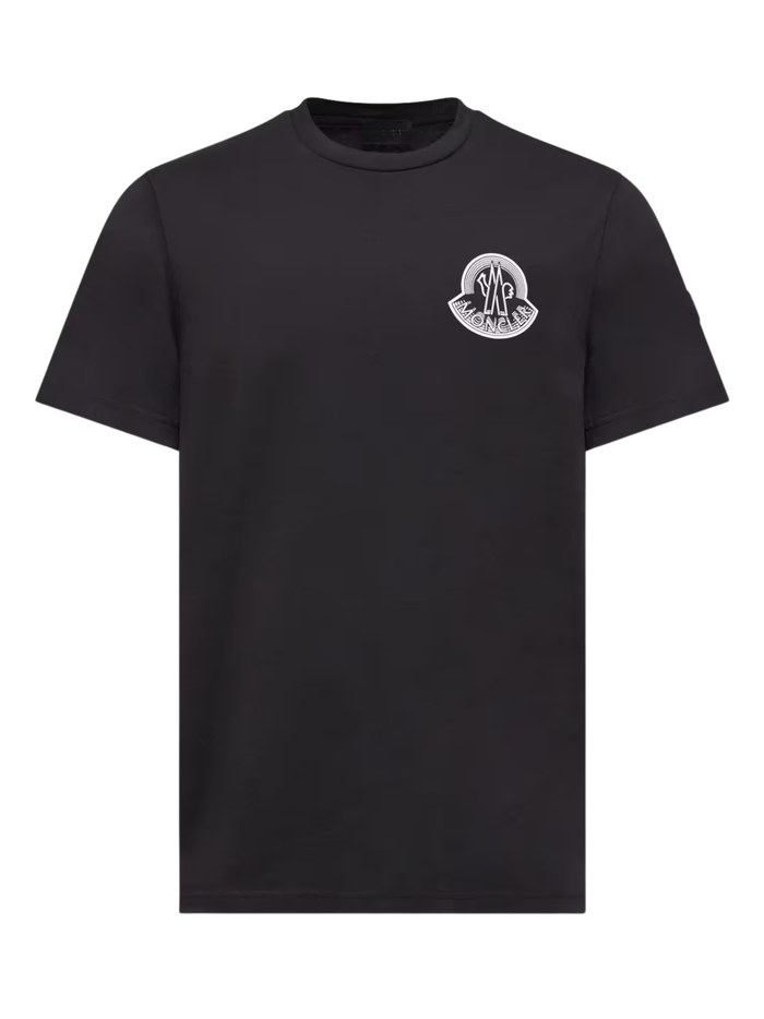 MONCLER Chest Logo Cotton Jersey T-Shirt Black