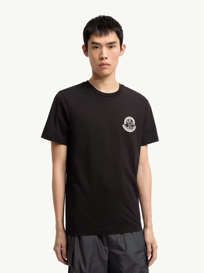 MONCLER Chest Logo Cotton Jersey T-Shirt Black