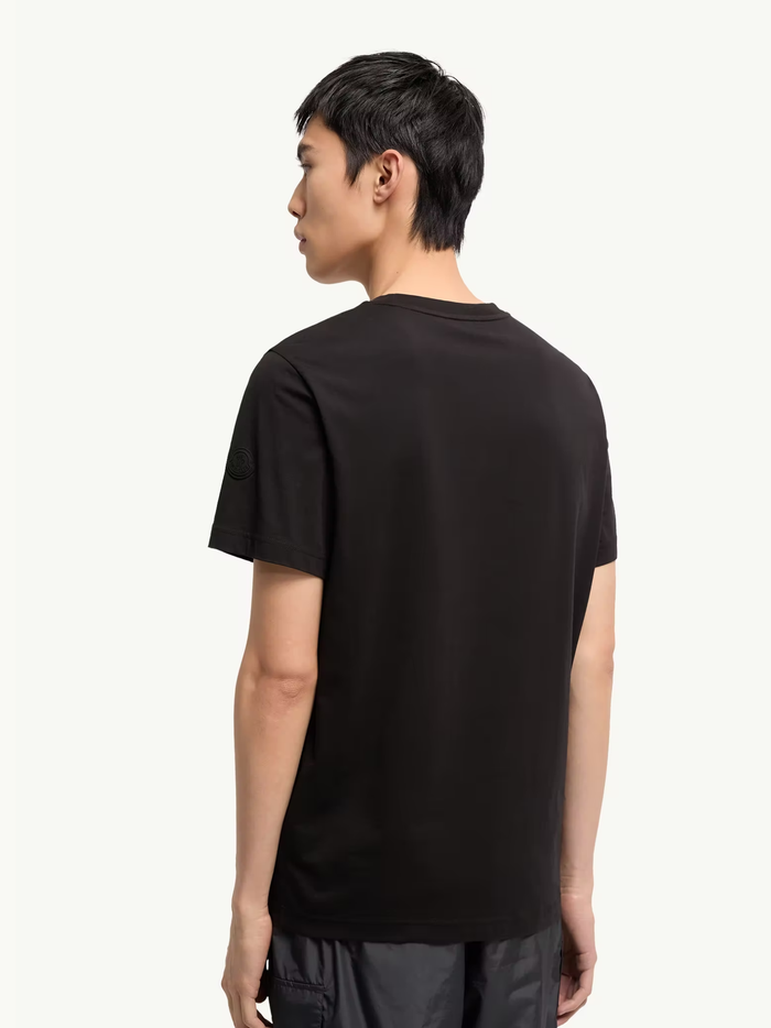 MONCLER Chest Logo Cotton Jersey T-Shirt Black