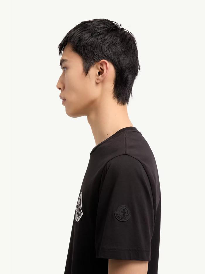 MONCLER Chest Logo Cotton Jersey T-Shirt Black