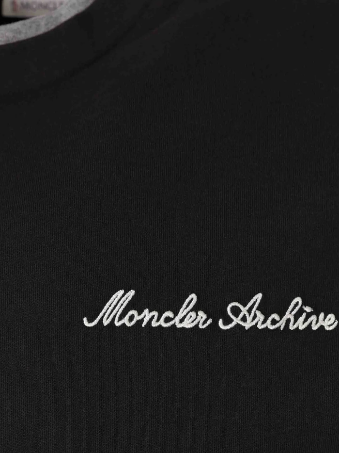 MONCLER Embroidered Logo Cotton T-shirt Black - MAISONDEFASHION.COM