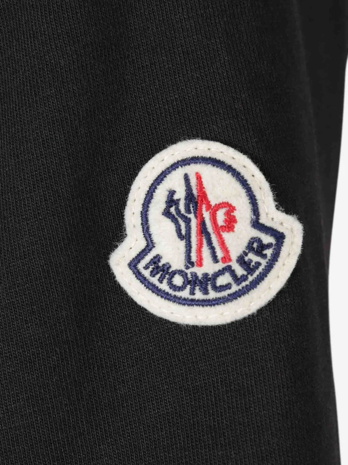 MONCLER Embroidered Logo Cotton T-shirt Black - MAISONDEFASHION.COM