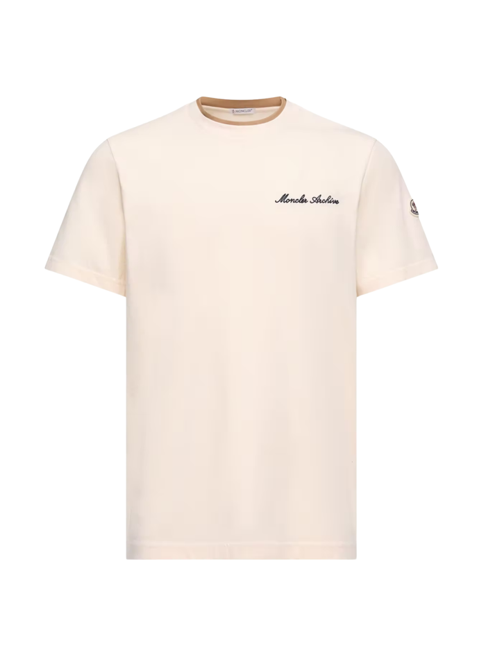 MONCLER Embroidered Logo Cotton T-Shirt White