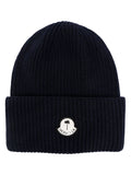 MONCLER GENIUS X 8 MONCLER PALM ANGELS MEN Logo Beanie Navy/White - MAISONDEFASHION.COM