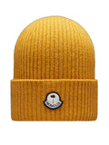 MONCLER GENIUS X 8 MONCLER PALM ANGELS MEN Logo Beanie Yellow/White - MAISONDEFASHION.COM